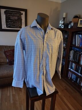 Pronto Uomo Long Sleeve Dress Shirt Purple Check 16.5